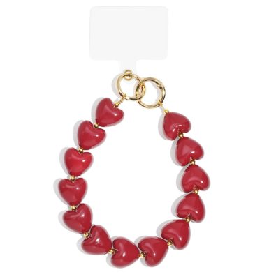 Telefoonkoord hartjes bordeaux