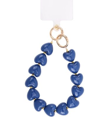 Telefoonkoord hartjes | blauw