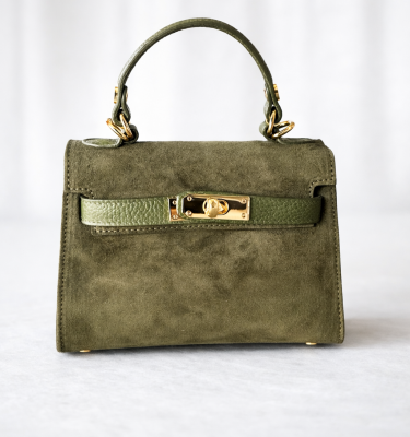 Mini Handtas suede | olijfgroen